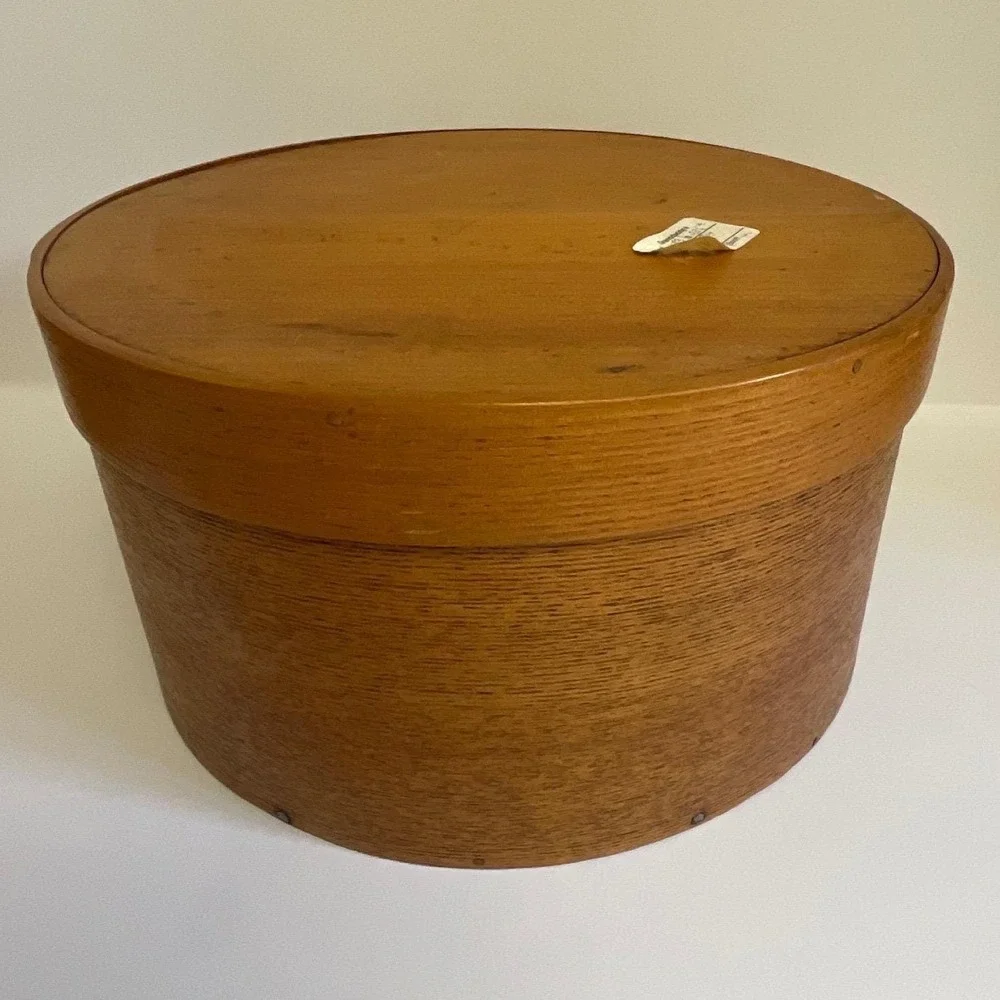 Antique Round Bentwood Wooden Pantry Box 1898 Handwritten Inscription 10 Inch